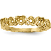 14K Yellow Gold Family Jewelry Ring Mounting - Customizable for Birthstones and Gemstones by Monteluci Fine Jewelry