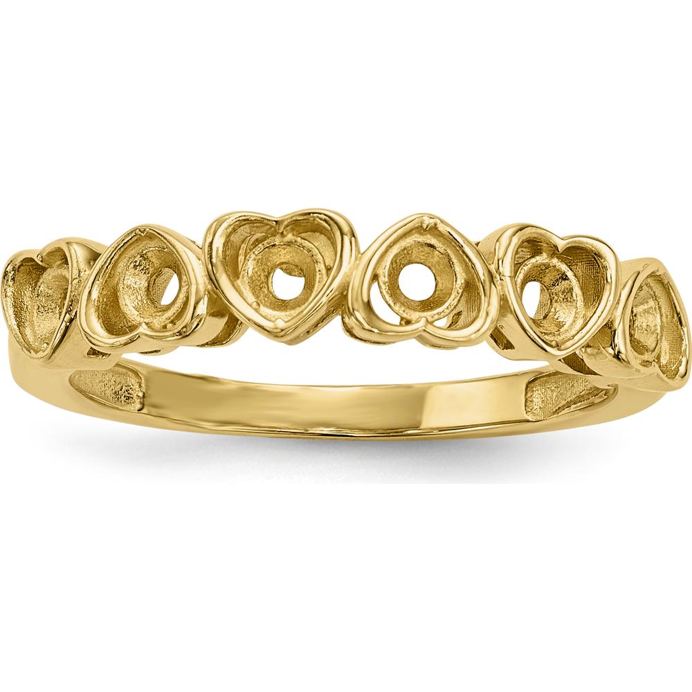 14K Yellow Gold Family Jewelry Ring Mounting - Customizable for Birthstones and Gemstones by Monteluci Fine Jewelry