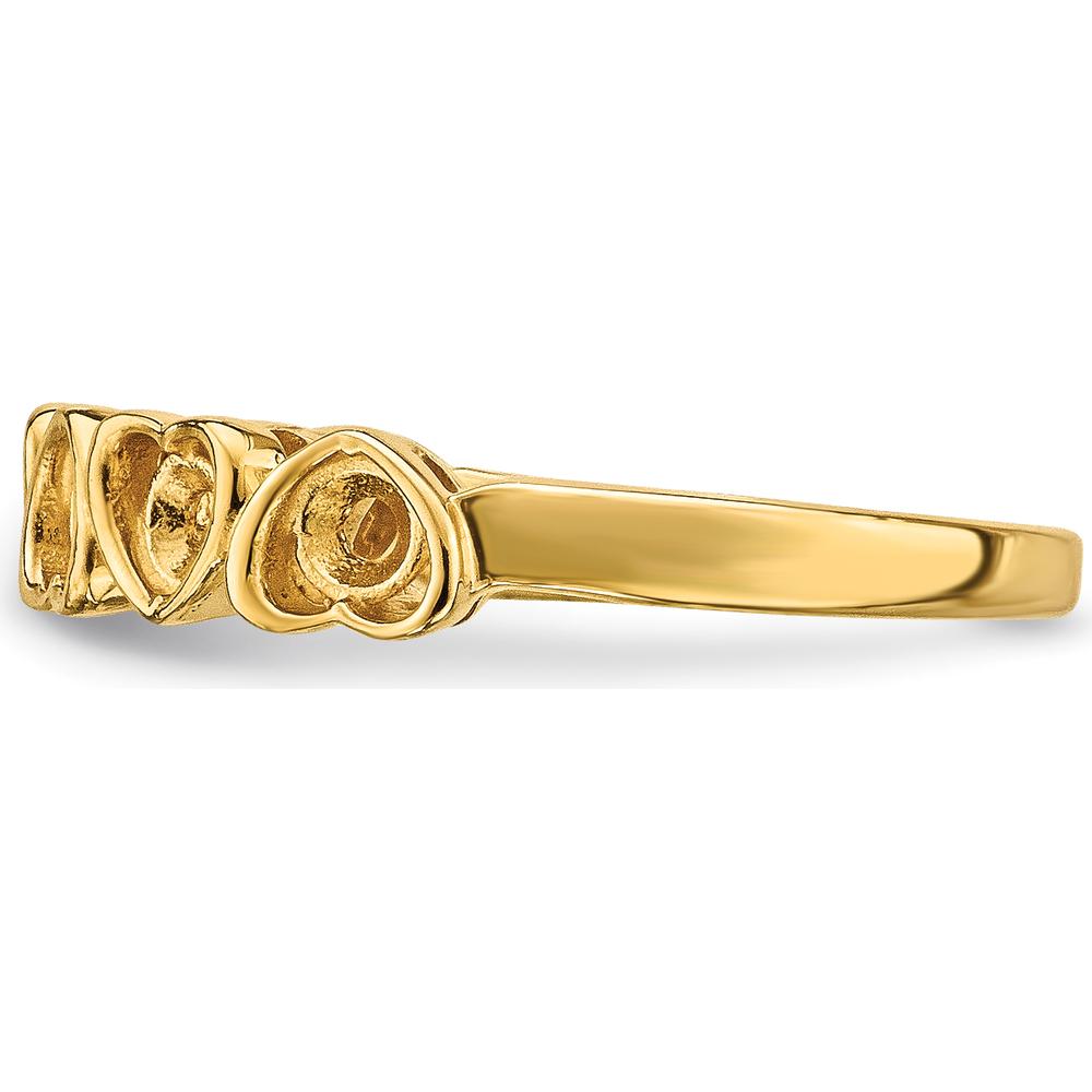 14K Yellow Gold Family Jewelry Ring Mounting - Customizable for Birthstones and Gemstones by Monteluci Fine Jewelry