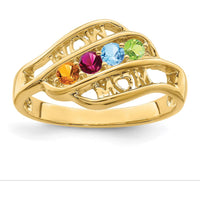 14K Yellow Gold Family Jewelry Ring Mounting - Customizable for Personalized Gemstones by Oro Pregiato