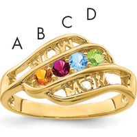 14K Yellow Gold Family Jewelry Ring Mounting - Customizable for Personalized Gemstones by Oro Pregiato