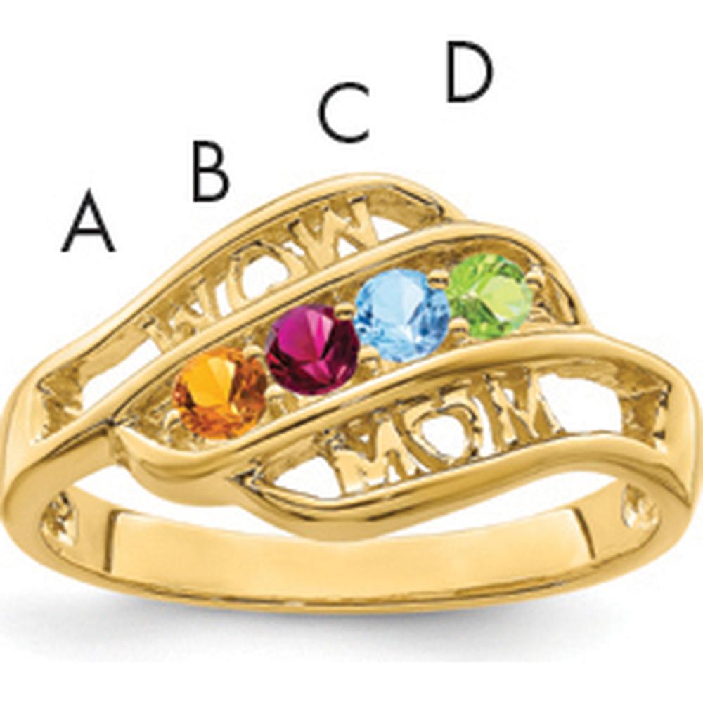 14K Yellow Gold Family Jewelry Ring Mounting - Customizable for Personalized Gemstones by Oro Pregiato