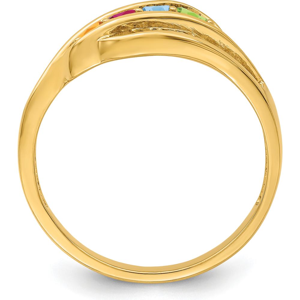 14K Yellow Gold Family Jewelry Ring Mounting - Customizable for Personalized Gemstones by Oro Pregiato