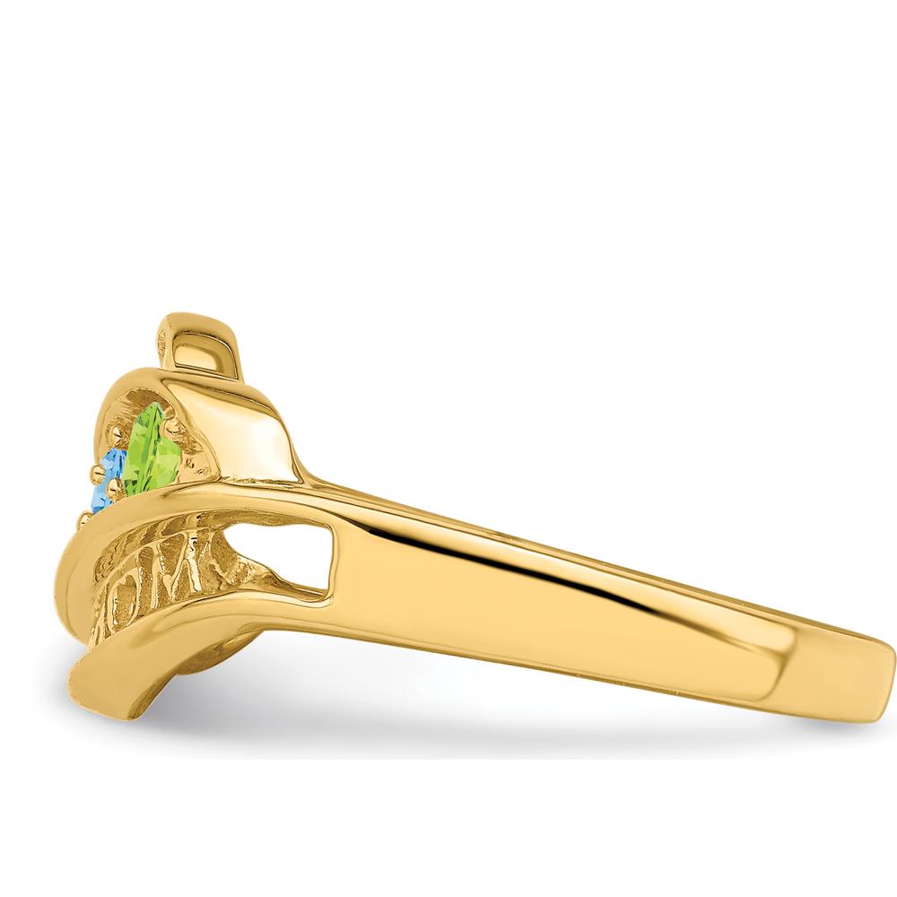 14K Yellow Gold Family Jewelry Ring Mounting - Customizable for Personalized Gemstones by Oro Pregiato