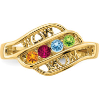 14K Yellow Gold Family Jewelry Ring Mounting - Customizable for Personalized Gemstones by Oro Pregiato