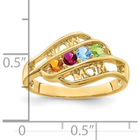 14K Yellow Gold Family Jewelry Ring Mounting - Customizable for Personalized Gemstones by Oro Pregiato