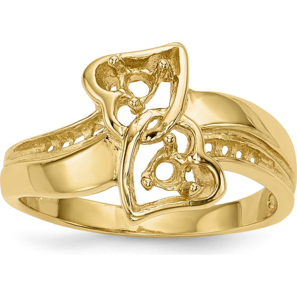 14K Yellow Gold Family Jewelry Ring Mounting - Polished Finish by Oro Pregiato
