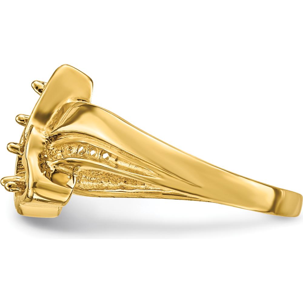 14K Yellow Gold Family Jewelry Ring Mounting - Polished Finish by Oro Pregiato