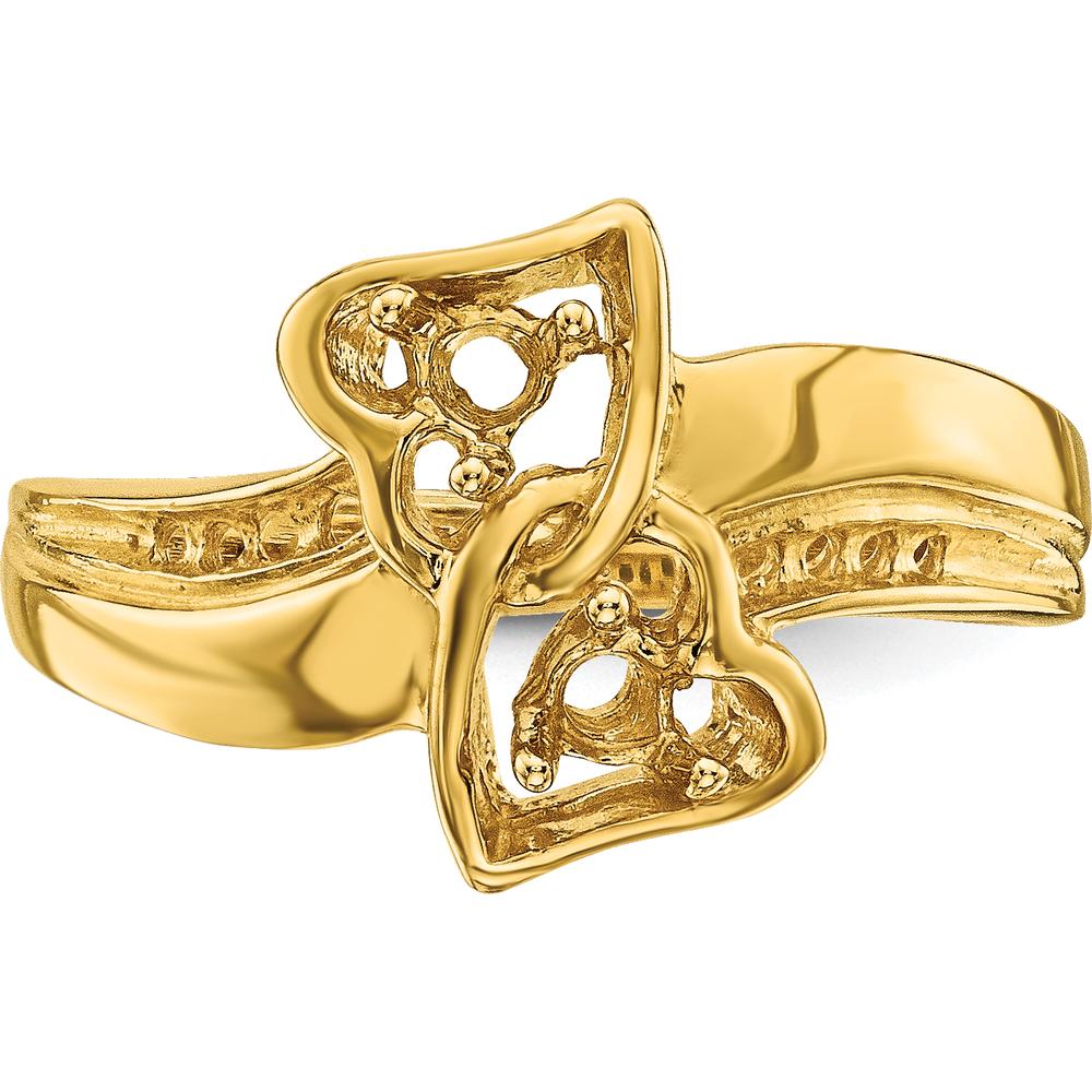 14K Yellow Gold Family Jewelry Ring Mounting - Polished Finish by Oro Pregiato