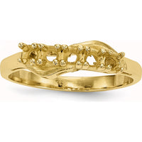 14K Yellow Gold Family Jewelry Ring Mounting with Polished Band - 3mm Band Width by Monteluci Fine Jewelry