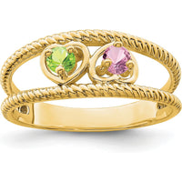 14K Yellow Gold Family Jewelry Ring Mounting with Polished Finish - Customizable and Resizable by Oro Pregiato