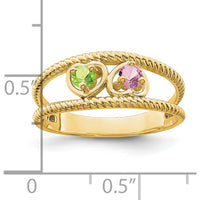 14K Yellow Gold Family Jewelry Ring Mounting with Polished Finish - Customizable and Resizable by Oro Pregiato