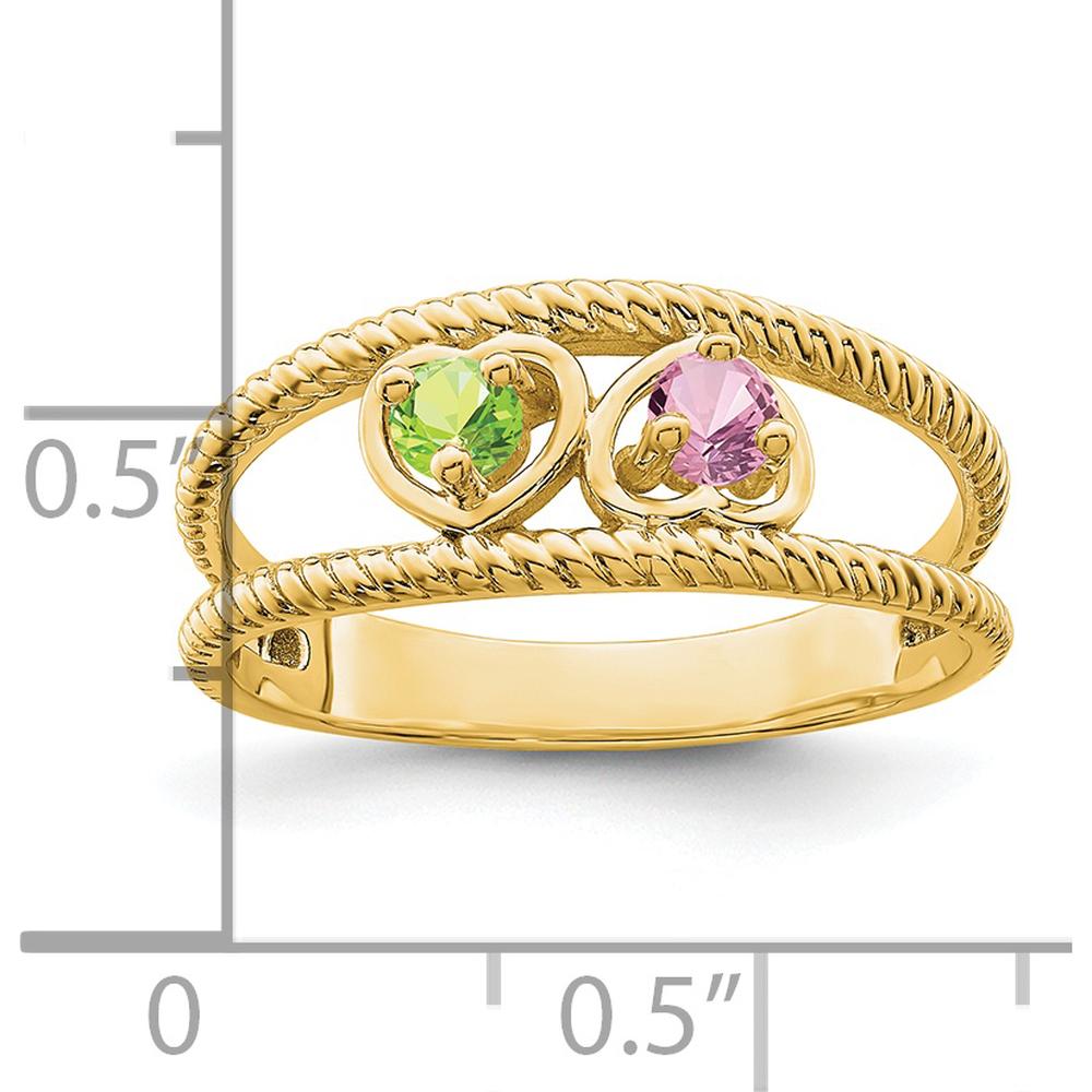 14K Yellow Gold Family Jewelry Ring Mounting with Polished Finish - Customizable and Resizable by Oro Pregiato