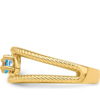 14K Yellow Gold Family Jewelry Ring Mounting with Polished Finish - Customizable and Resizable by Oro Pregiato