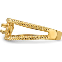 14K Yellow Gold Family Jewelry Ring Mounting with Polished Finish - Customizable and Resizable by Oro Pregiato