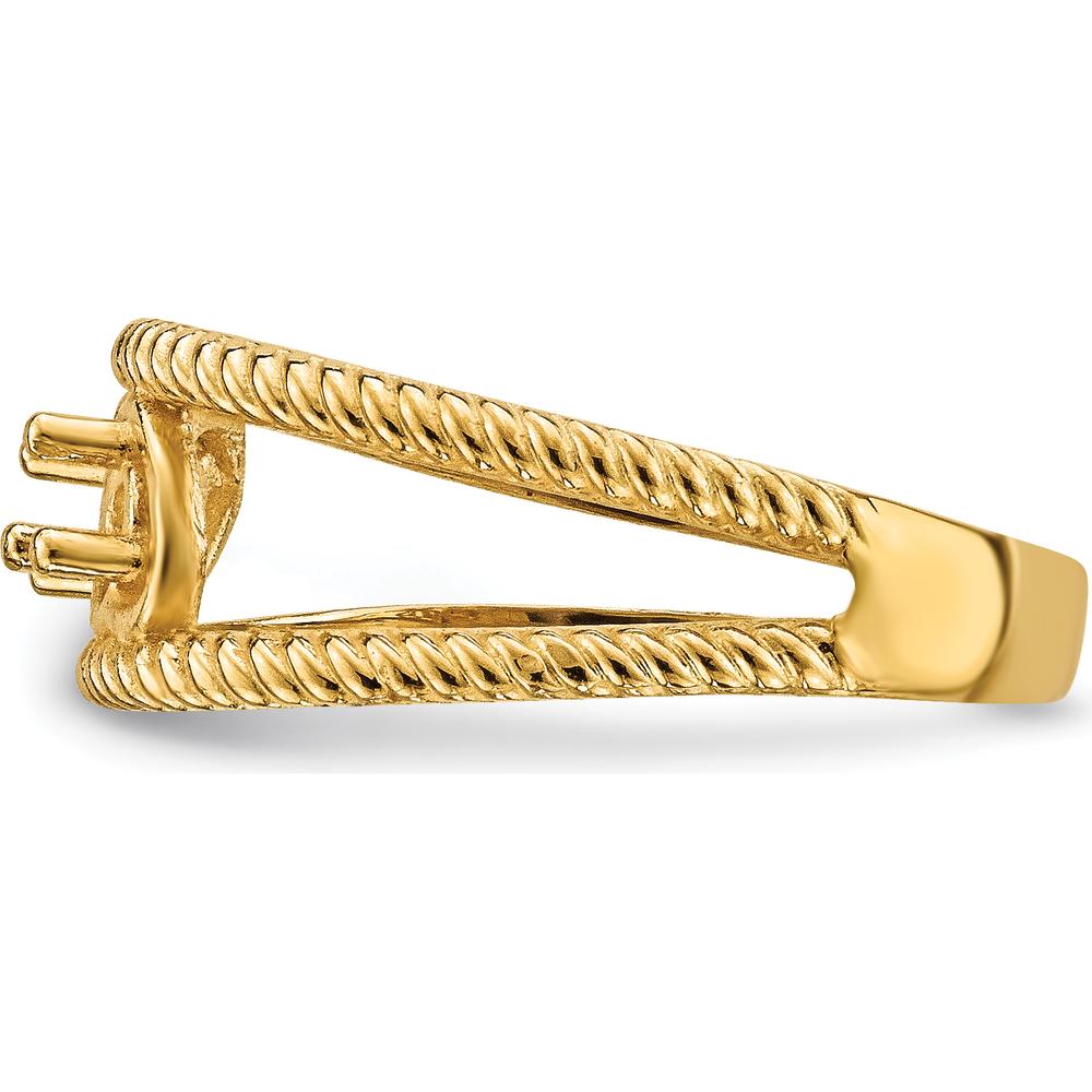 14K Yellow Gold Family Jewelry Ring Mounting with Polished Finish - Customizable and Resizable by Oro Pregiato