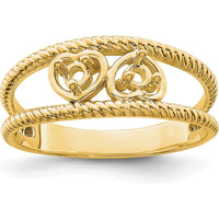 14K Yellow Gold Family Jewelry Ring Mounting with Polished Finish - Customizable and Resizable by Oro Pregiato