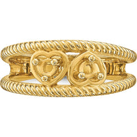 14K Yellow Gold Family Jewelry Ring Mounting with Polished Finish - Customizable and Resizable by Oro Pregiato