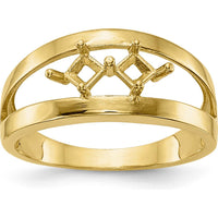 14K Yellow Gold Family Jewelry Ring Mounting with Polished Finish - Sizeable Band by Oro Pregiato
