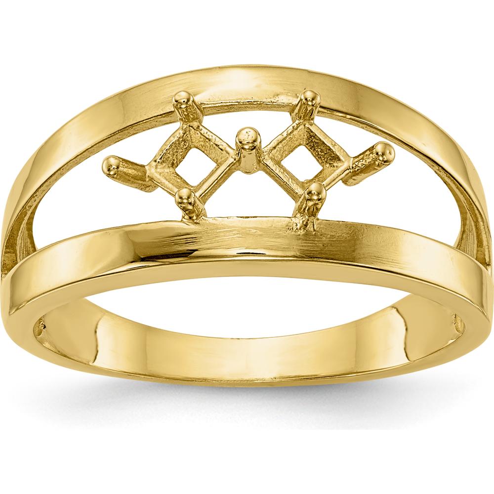 14K Yellow Gold Family Jewelry Ring Mounting with Polished Finish - Sizeable Band by Oro Pregiato