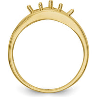 14K Yellow Gold Family Jewelry Ring Mounting with Polished Finish - Sizeable Band by Oro Pregiato