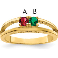 14K Yellow Gold Family Jewelry Ring Mounting with Ruby and Emerald Stones by Oro Pregiato