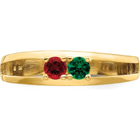 14K Yellow Gold Family Jewelry Ring Mounting with Ruby and Emerald Stones by Oro Pregiato