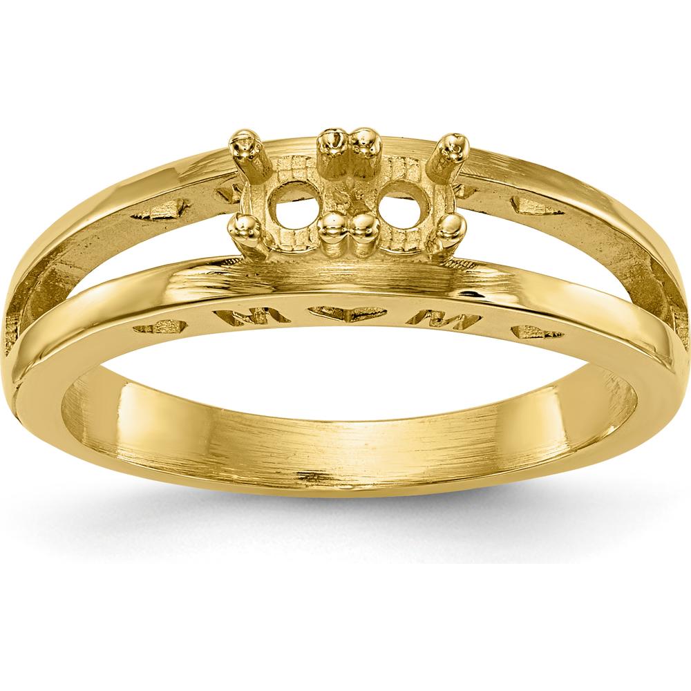 14K Yellow Gold Family Jewelry Ring Mounting with Ruby and Emerald Stones by Oro Pregiato