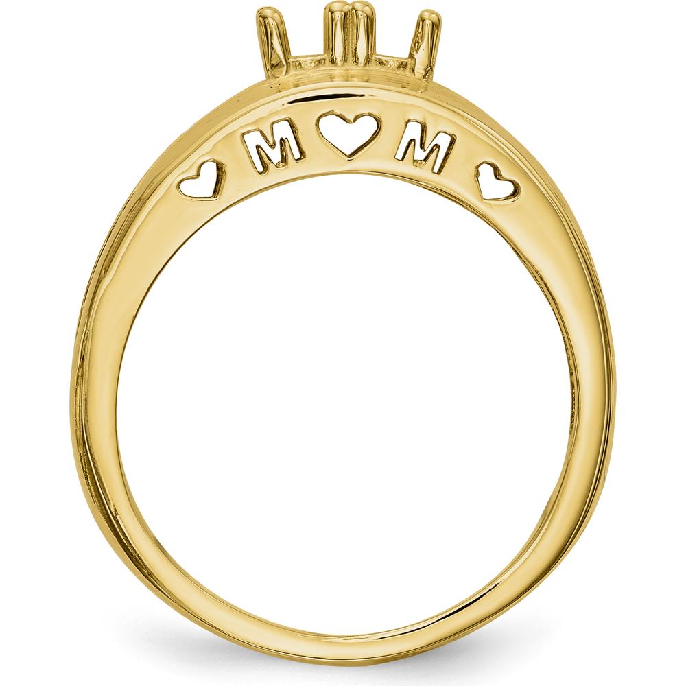14K Yellow Gold Family Jewelry Ring Mounting with Ruby and Emerald Stones by Oro Pregiato