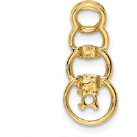 14K Yellow Gold Family Pendant Mounting for Round Stone - 2.5mm Setting by Oro Pregiato