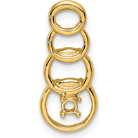 14K Yellow Gold Family Pendant Mounting for Round Stone - 2.5mm Setting by Oro Pregiato