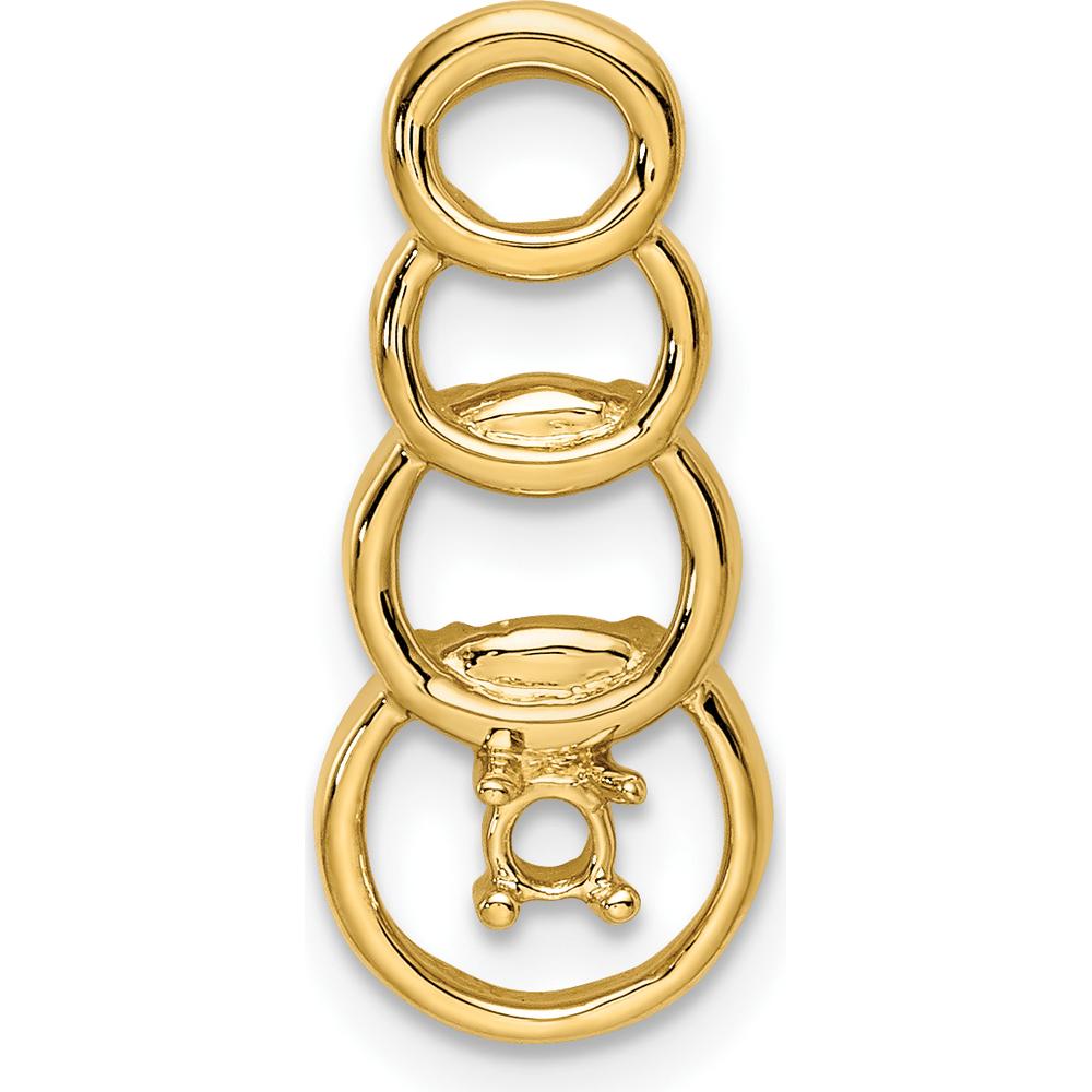 14K Yellow Gold Family Pendant Mounting for Round Stone - 2.5mm Setting by Oro Pregiato