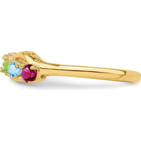 14K Yellow Gold Family Ring Mounting - 3mm Polished Band for Custom Gemstones by Monteluci Fine Jewelry
