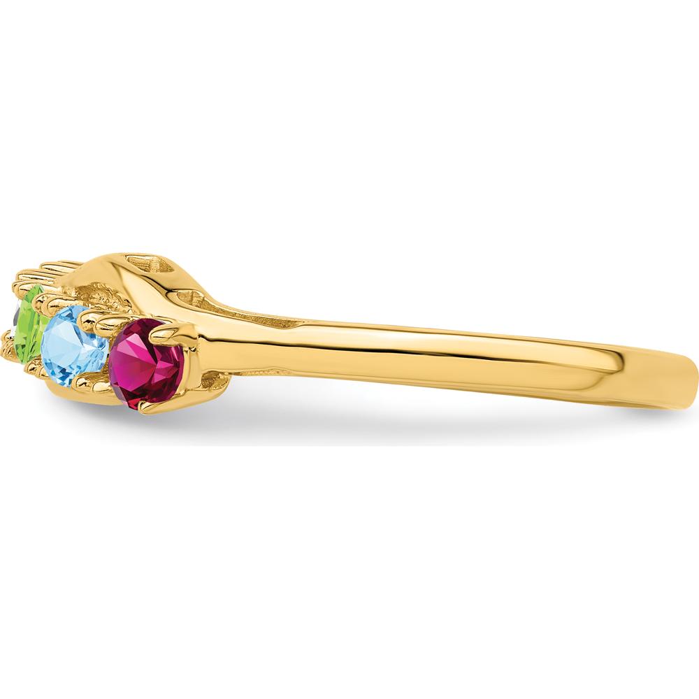 14K Yellow Gold Family Ring Mounting - 3mm Polished Band for Custom Gemstones by Monteluci Fine Jewelry