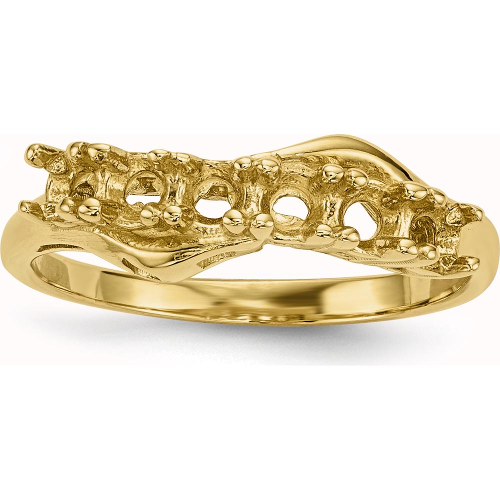 14K Yellow Gold Family Ring Mounting - 3mm Polished Band for Custom Gemstones by Monteluci Fine Jewelry