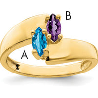 14K Yellow Gold Family Ring Mounting for Custom Stones - Polished Finish by Monteluci Fine Jewelry