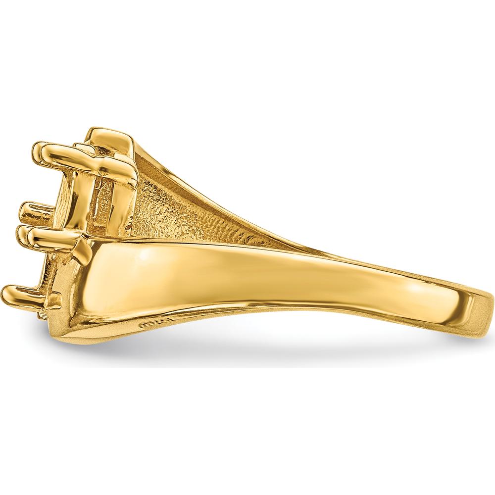 14K Yellow Gold Family Ring Mounting for Custom Stones - Polished Finish by Monteluci Fine Jewelry