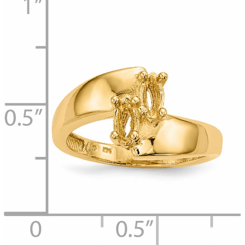 14K Yellow Gold Family Ring Mounting for Custom Stones - Polished Finish by Monteluci Fine Jewelry