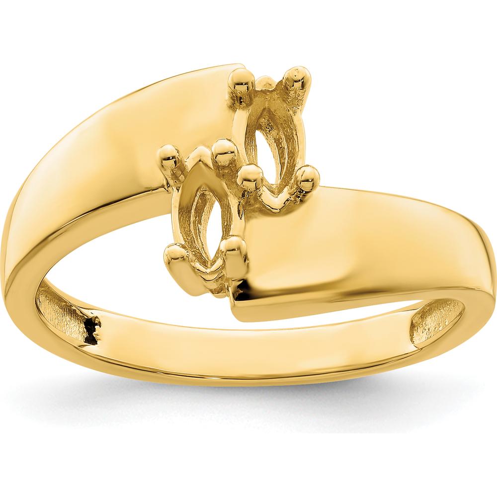 14K Yellow Gold Family Ring Mounting for Custom Stones - Polished Finish by Monteluci Fine Jewelry