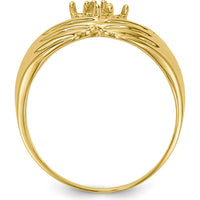 14K Yellow Gold Family Ring Mounting with 3-Stone Setting - Tapered Band by Oro Pregiato