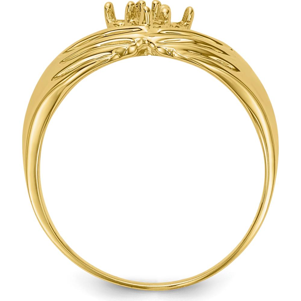 14K Yellow Gold Family Ring Mounting with 3-Stone Setting - Tapered Band by Oro Pregiato