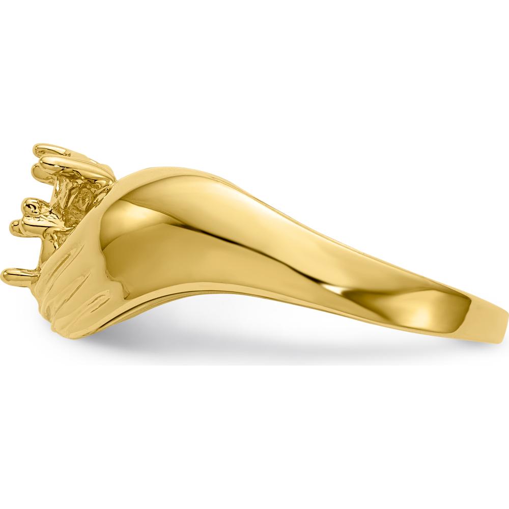14K Yellow Gold Family Ring Mounting with 3-Stone Setting - Tapered Band by Oro Pregiato