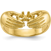 14K Yellow Gold Family Ring Mounting with Tapered Band for Custom Stones by Oro Pregiato