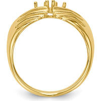 14K Yellow Gold Family Ring Mounting with Tapered Band for Custom Stones by Oro Pregiato