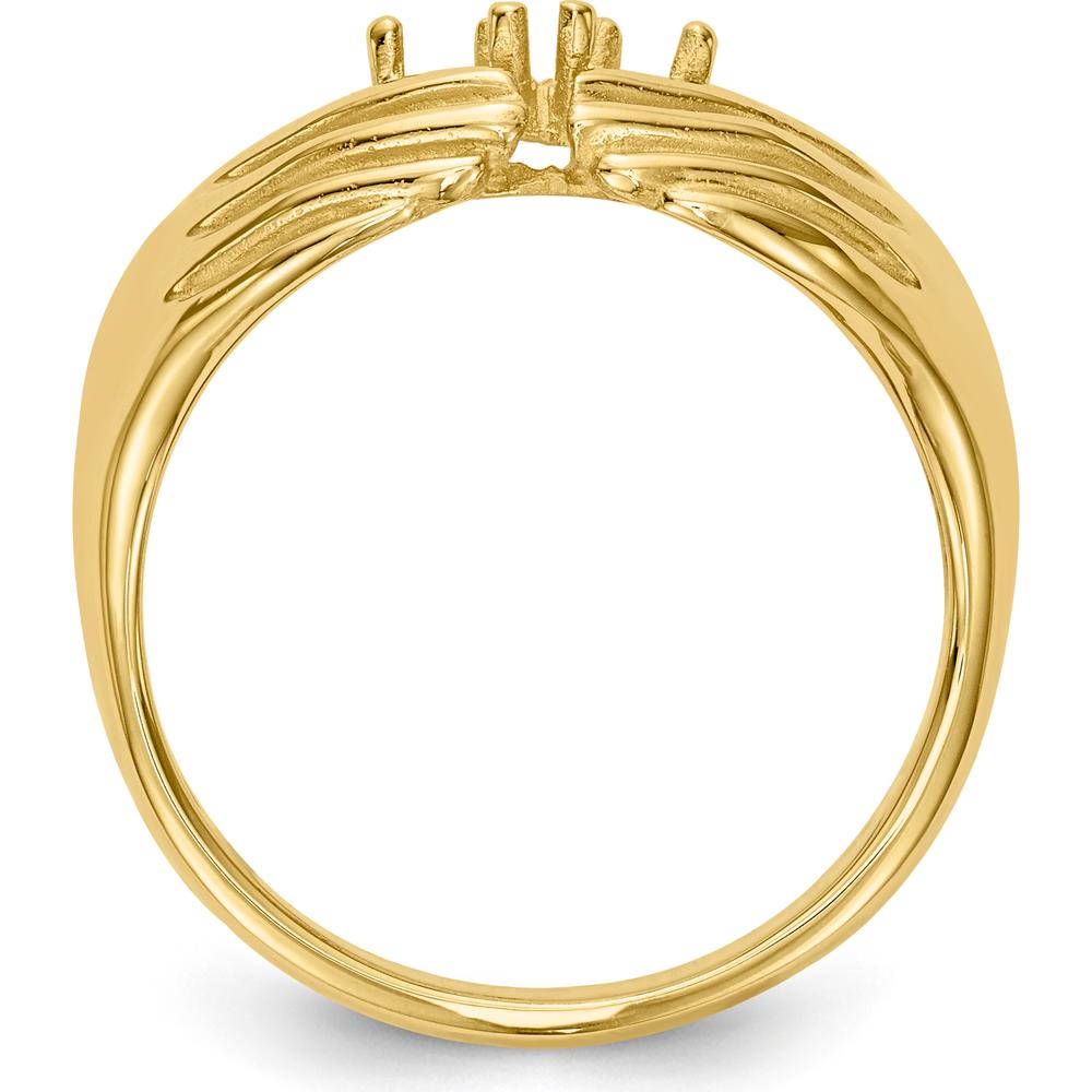 14K Yellow Gold Family Ring Mounting with Tapered Band for Custom Stones by Oro Pregiato