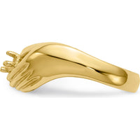 14K Yellow Gold Family Ring Mounting with Tapered Band for Custom Stones by Oro Pregiato