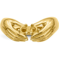 14K Yellow Gold Family Ring Mounting with Tapered Band for Custom Stones by Oro Pregiato