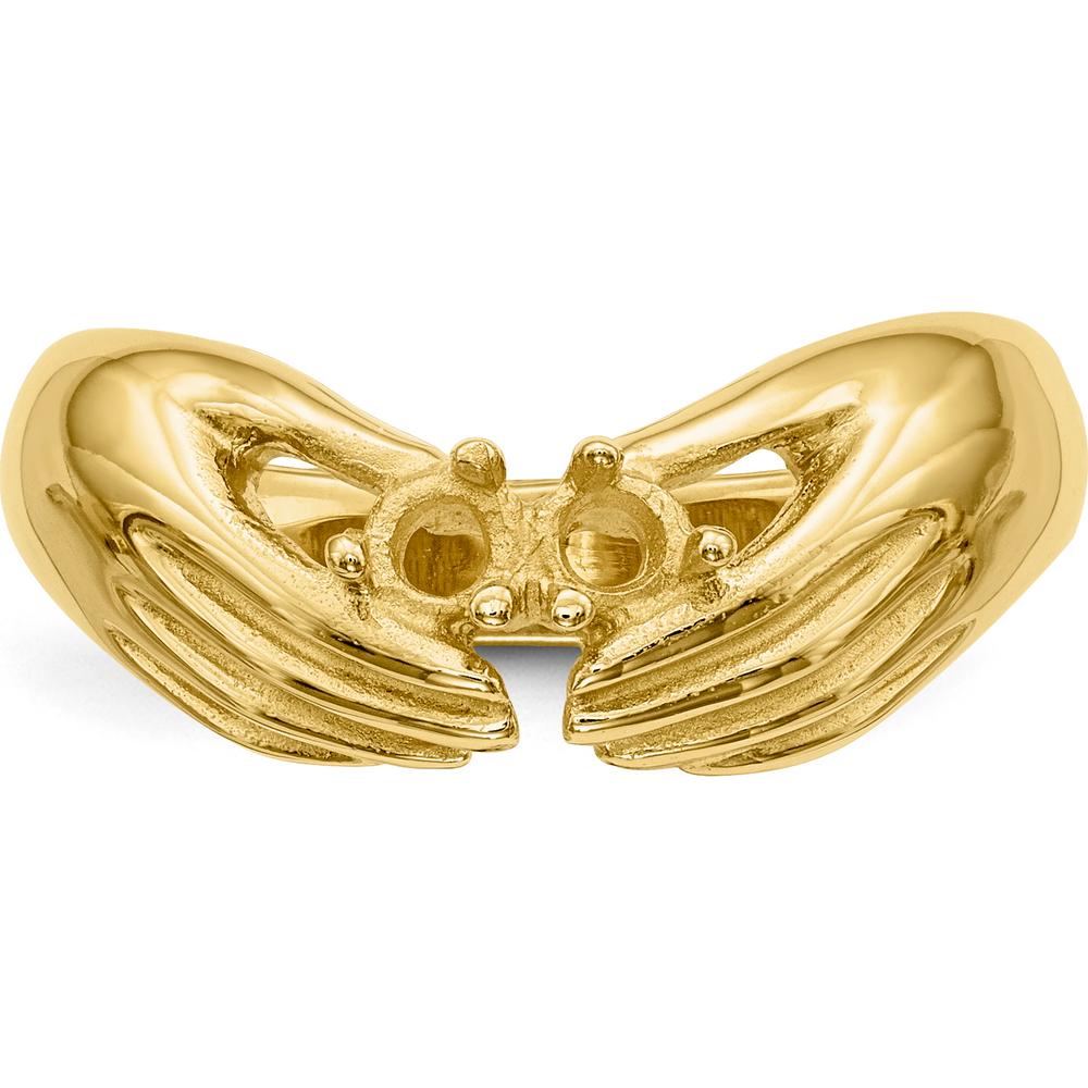 14K Yellow Gold Family Ring Mounting with Tapered Band for Custom Stones by Oro Pregiato