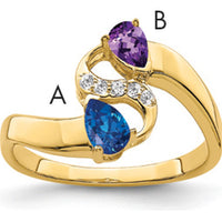 14K Yellow Gold Family Ring with Round Cut Diamonds - 0.057 Carat Total Diamond Weight by Monteluci Fine Jewelry
