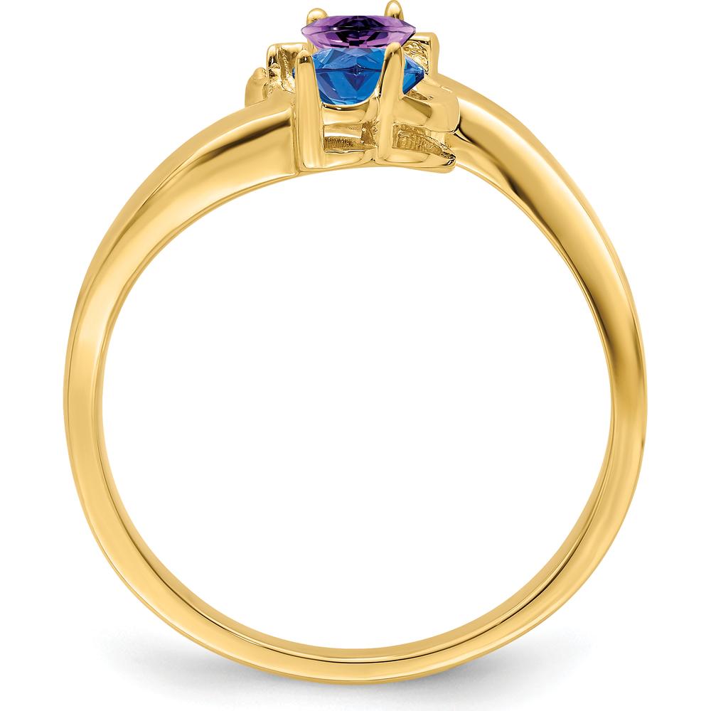 14K Yellow Gold Family Ring with Round Cut Diamonds - 0.057 Carat Total Diamond Weight by Monteluci Fine Jewelry